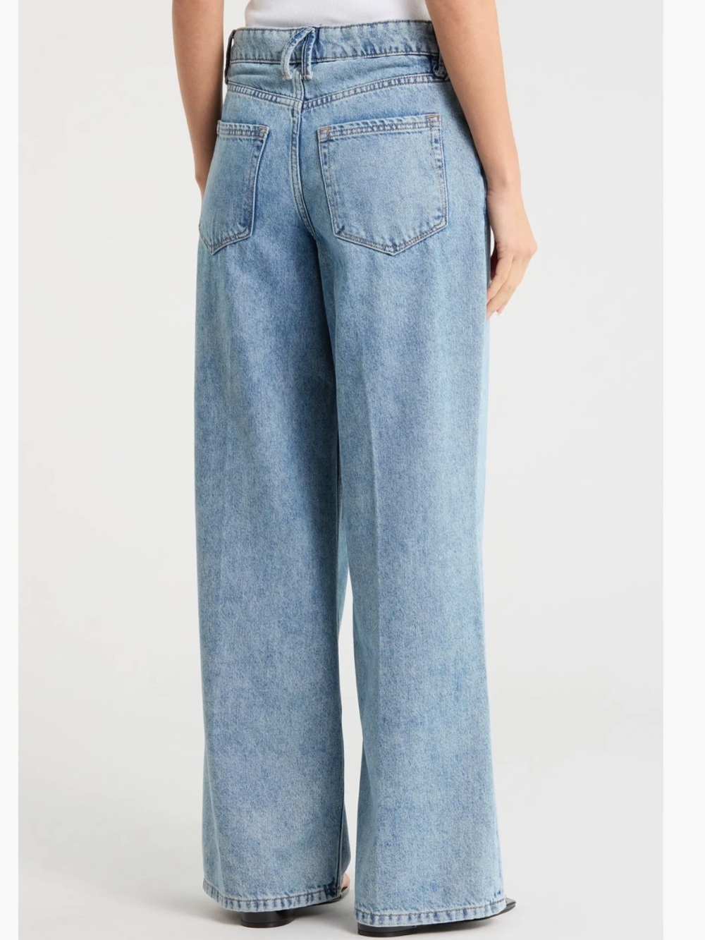 Good American Wide Leg Good Ease Solution Denim Jeans Size 15 - Picture 6 of 12